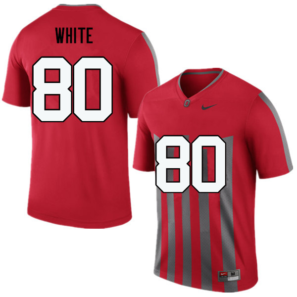 Men Ohio State Buckeyes #80 Brendon White College Football Jerseys Game-Throwback